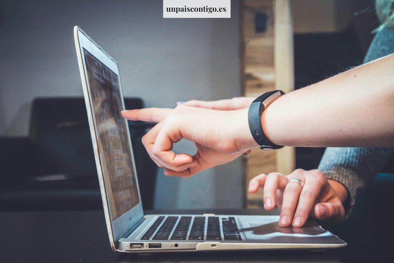 person using laptop