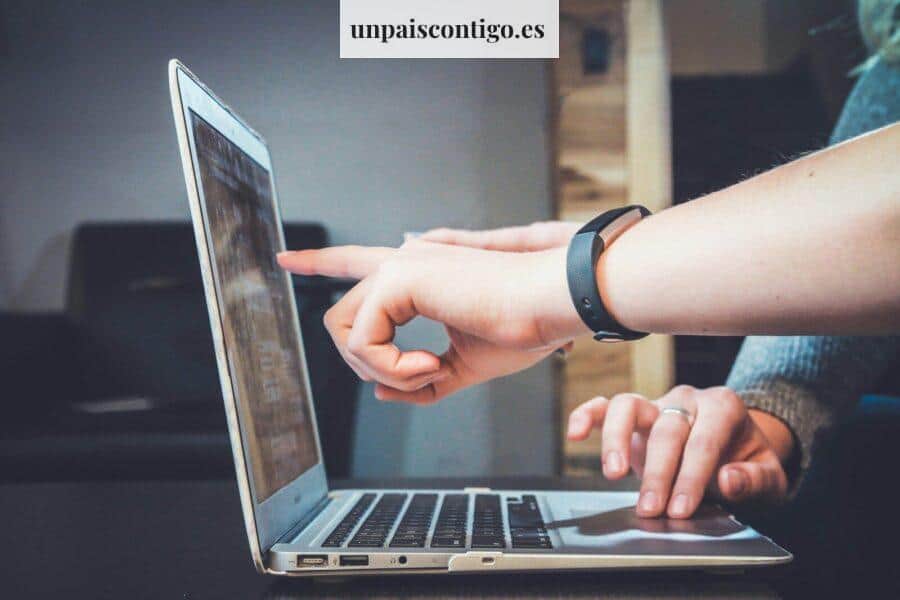 person using laptop